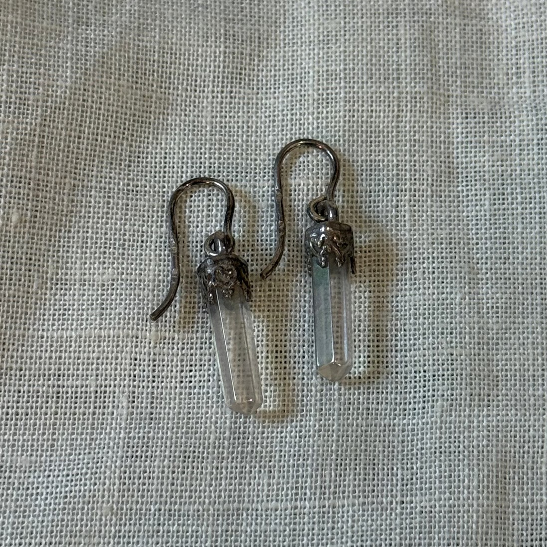 Vtg Angel Quartz Earrings